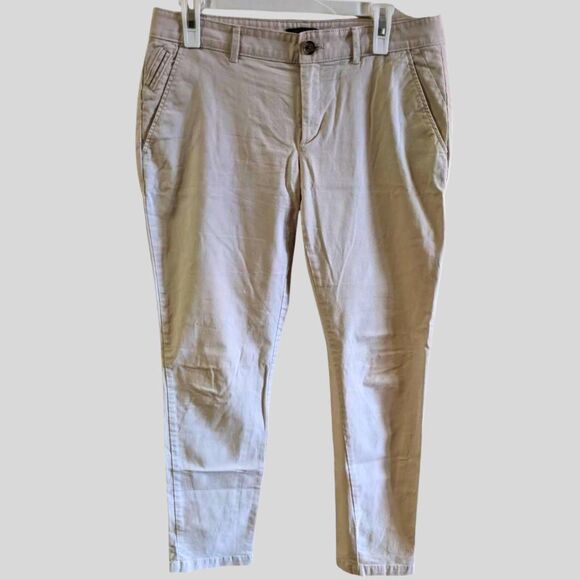 Banana Republic Slim Fit Chino Pants Women’s Size 4 Beige Khaki Stretch Cotton - Picture 2 of 11